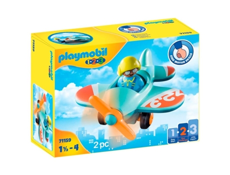 PLAYMOBIL 1 2 3 Avion (Edad Mínima Recomendada: 18 meses años - 2 Piezas)