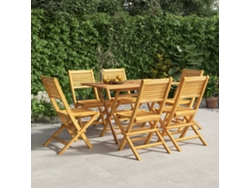 Sillas de jardín plegables (6 unidades, 47 x 62 x 90 cm, teca maciza, DKD, decoración del hogar)