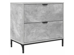 Mesita de noche con cajón, gris cemento, MAISON EXCLUSIVE (63,5 x 36 x 61 cm)