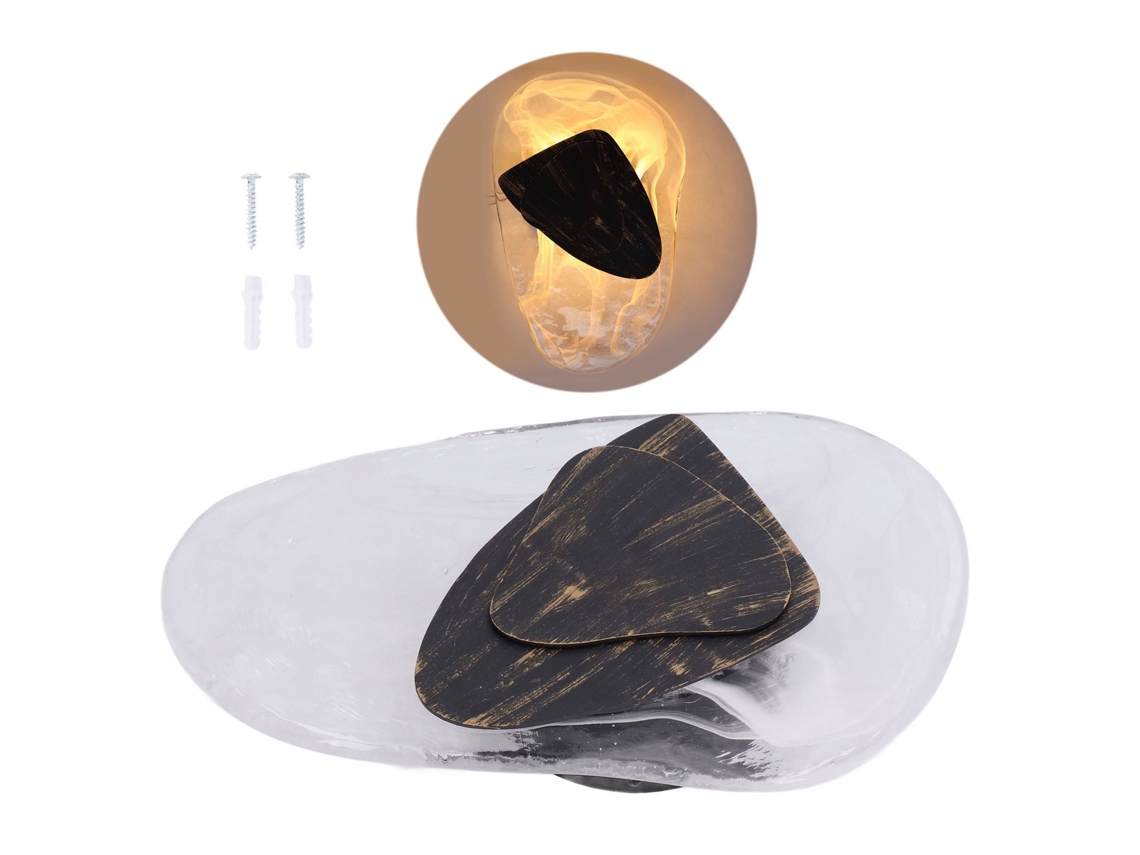 Lámpara De Pared Cristal Estilo Moderno Con Forma Irregular, Aplique Tornillos Y Tubo Expansión Para