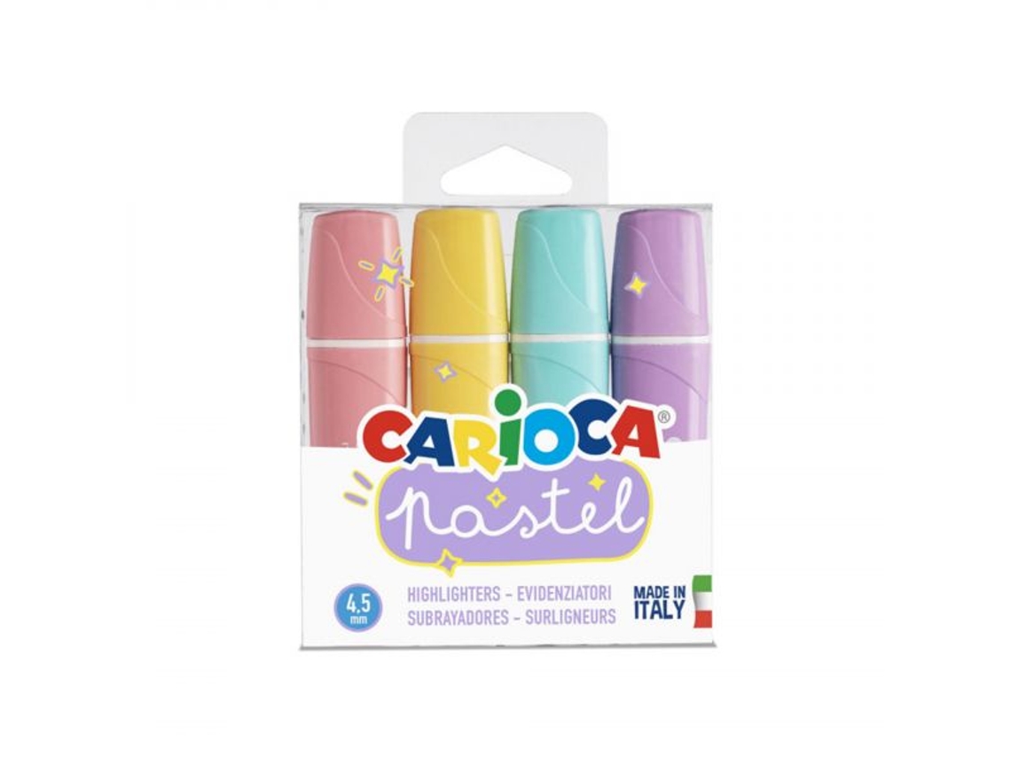 Marcadores fluor pastel pack 4 CARIOCA