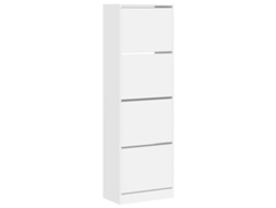 Zapatero con 4 cajones abatibles, blanco, MAISON EXCLUSIVE (60x34x187,5 cm)