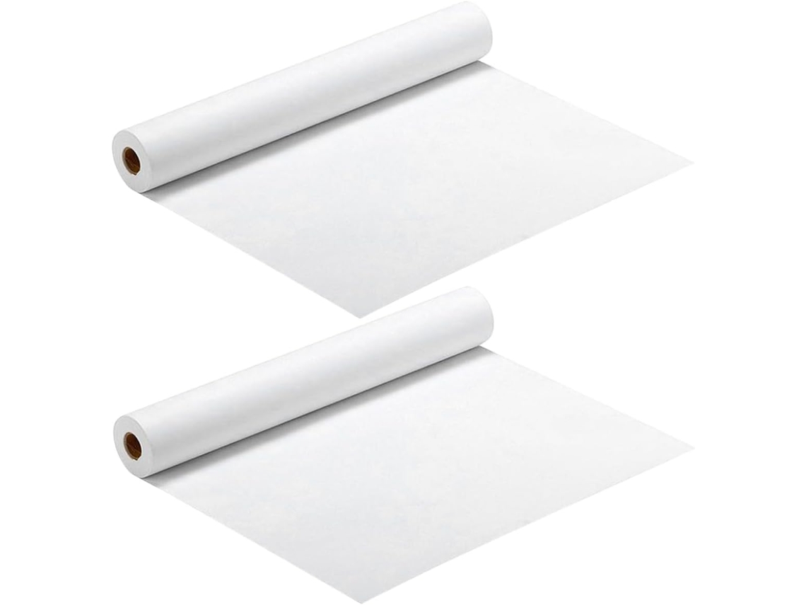 Rollos de papel de dibujo en blanco, 45 cm x 5 m, para niños y niñas, 2 unidades, blanco.
