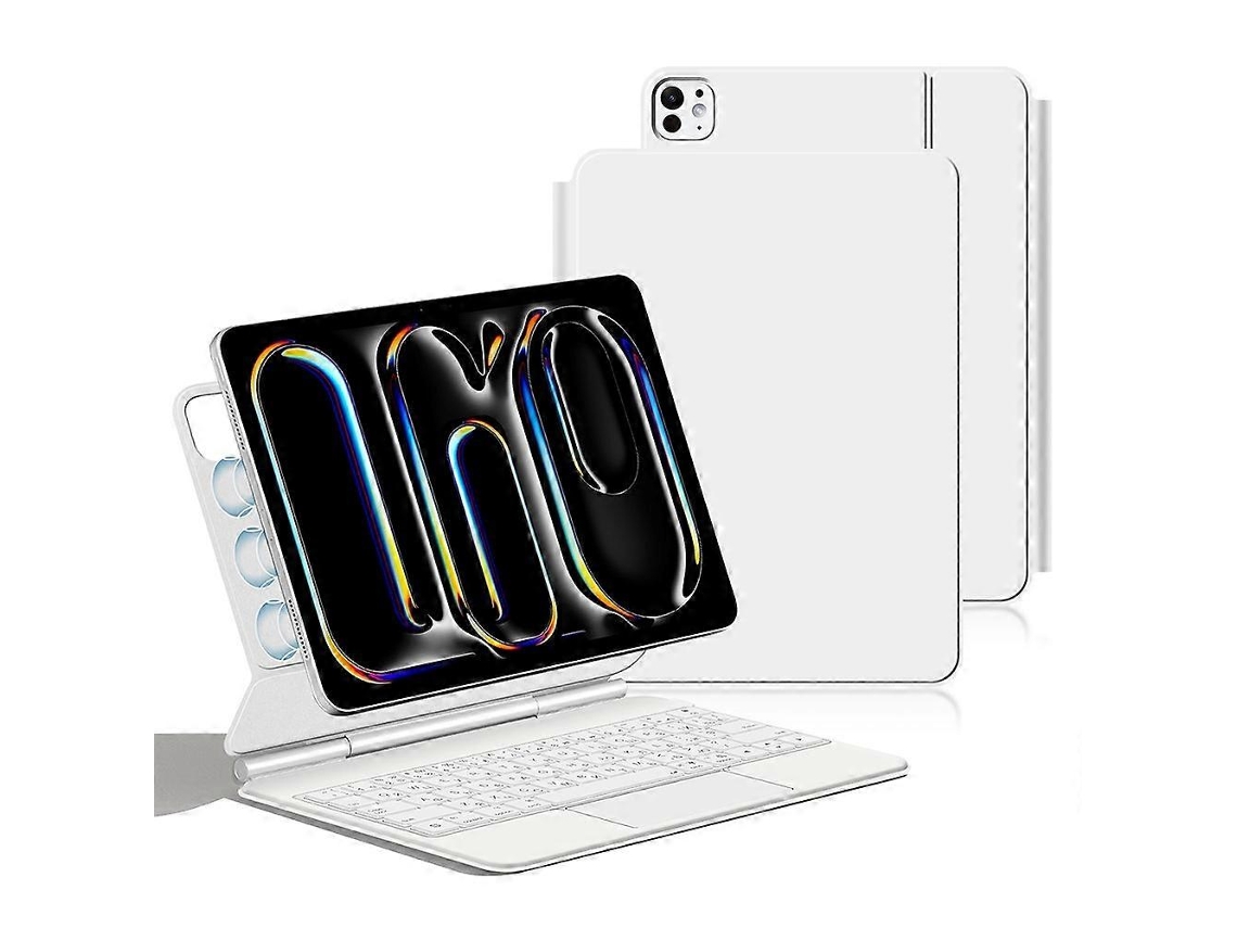 Teclado compatible con iPad Pro 11 (2024) con conexión directa mediante pines inteligentes (distribución rusa) + Funda de piel para tableta