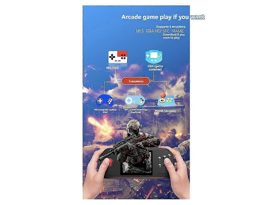 Consola portátil D22 de 3,5 pulgadas con gran pantalla HD, compatible con juegos arcade clásicos y simuladores. Nostalgia88