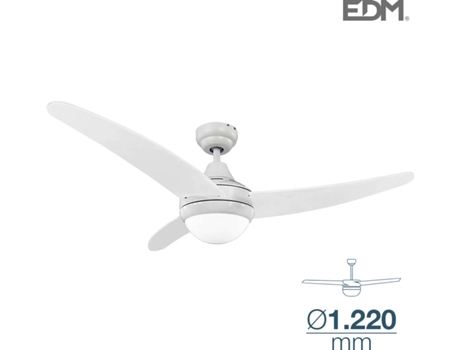 Ventilador de Techo EDM Modelo Egeo Blanco 60W122 Cm