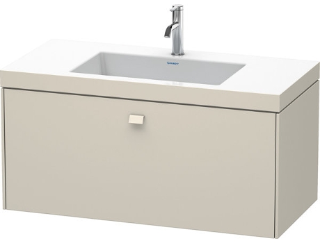 Lavamanos DURAVIT Brioso c-bonded con base mural 100,0x48,0 cm 1 cajón sin rebosadero con banco para grifos 1 agujero para grifos
