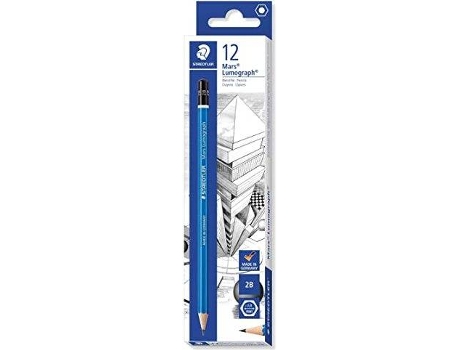 Lápiz de Grafito STAEDTLER Lumograph 100 (Negro - 12 Tabletas)