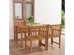 Juego de comedor de jardín de 5 piezas en madera maciza de teca Dkd Home Decor