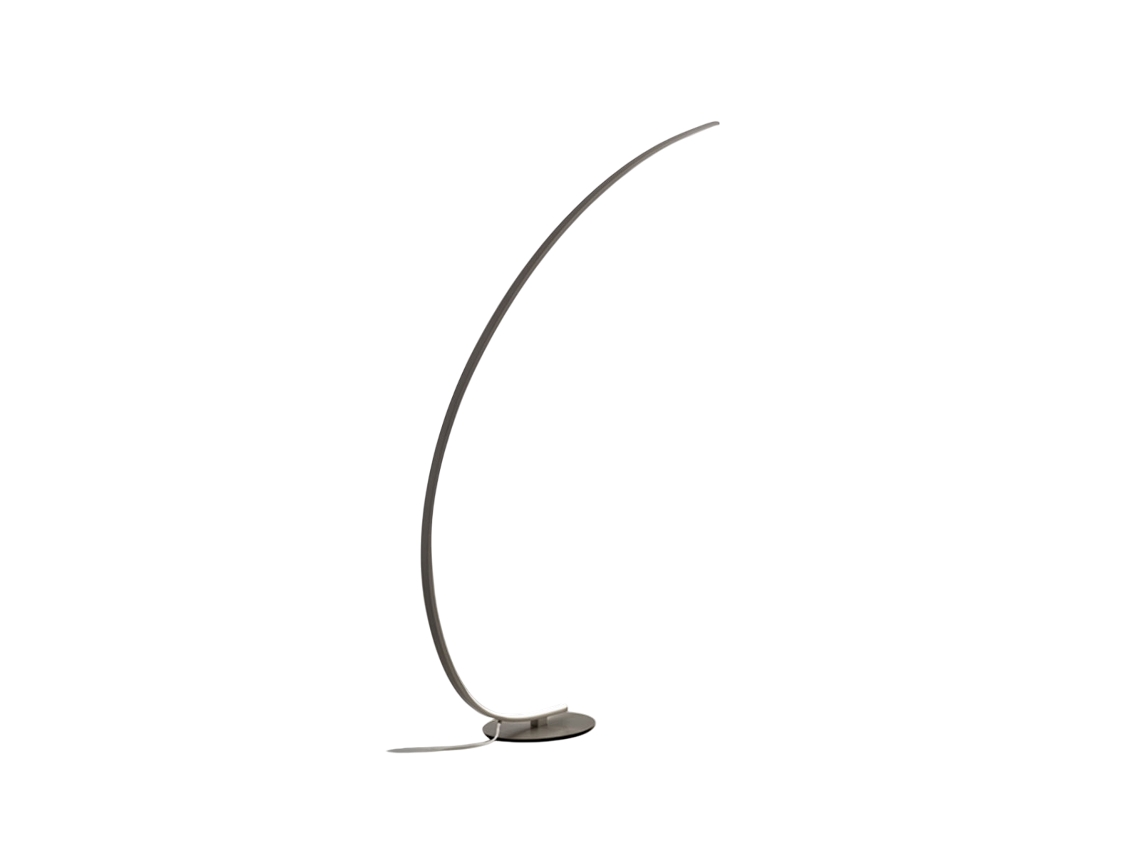 Lámpara de pie LED Iole de 30 W, regulable, luz cálida de 3000 K, color titanio, diseño moderno de aluminio, IP20, Gea Luce