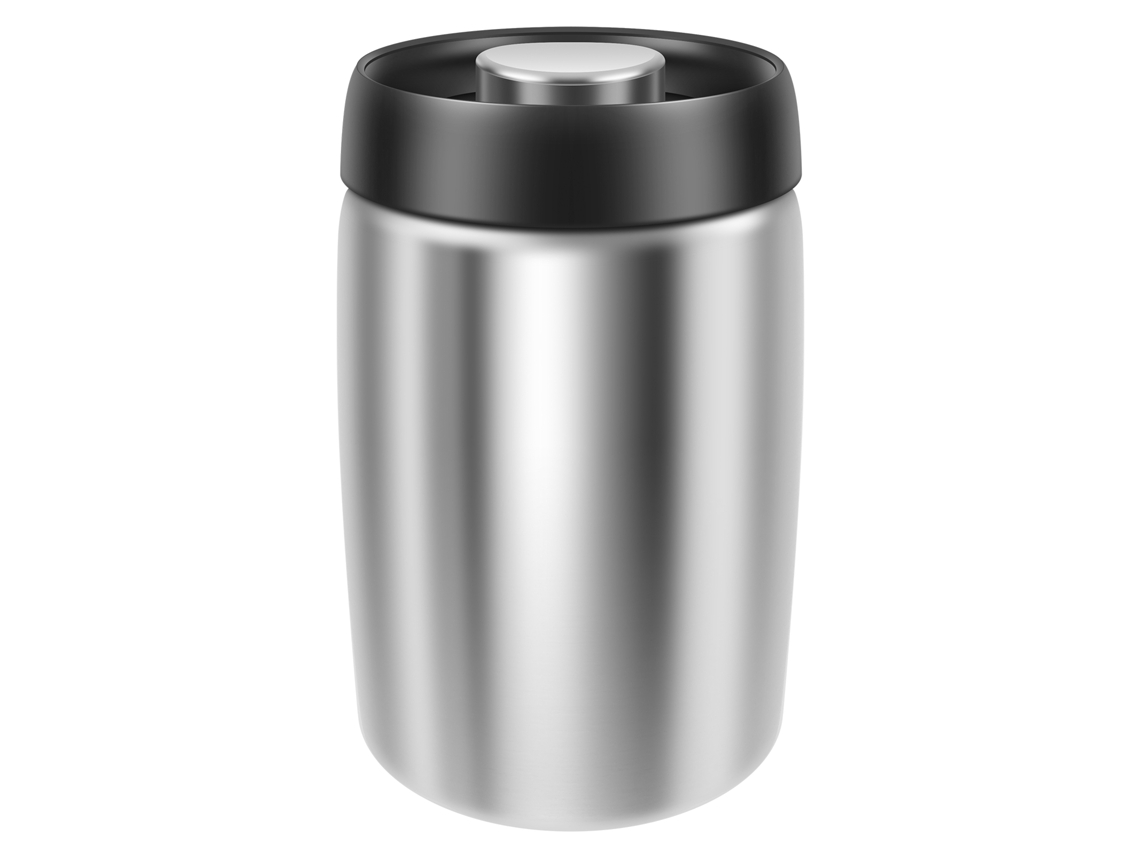 Recipiente para café de 1200 ml en acero inoxidable 304 con sellado al vacío MDUG (plateado)