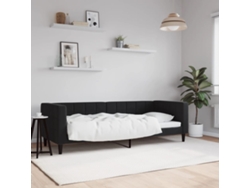 Sofá Cama Sin Colchón Terciopelo Negro 80x200 Cm