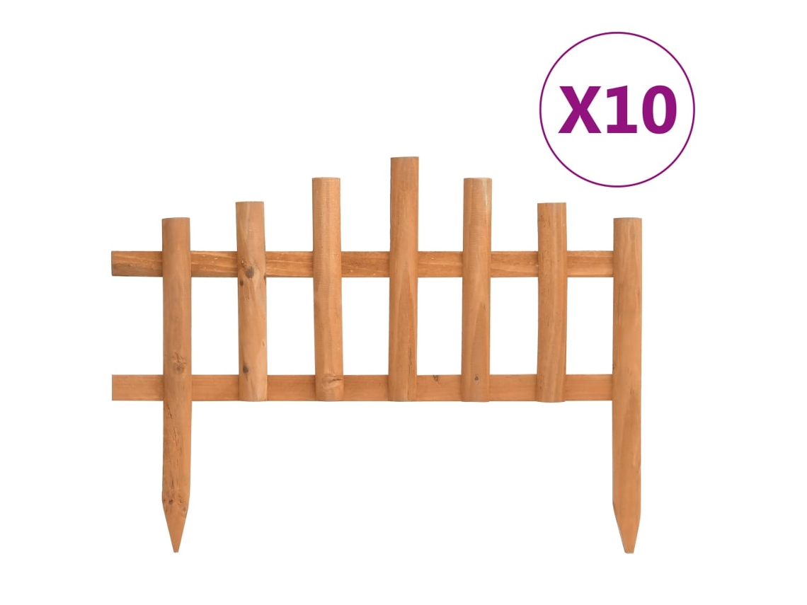 Bordes para césped, 10 unidades, 4,4 m, abeto, DKD, decoración del hogar