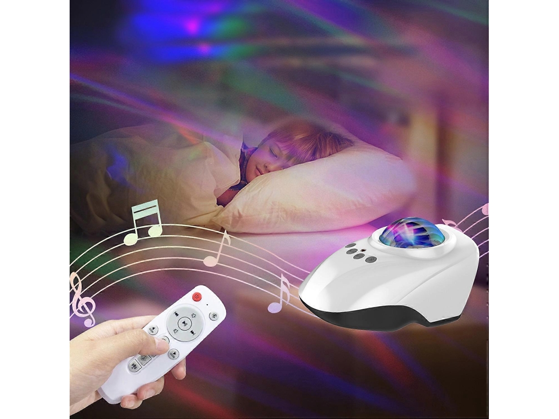 Proyector de estrellas LED Aurora Yunzii con altavoz Bluetooth y reproductor de música, luz nocturna con control remoto