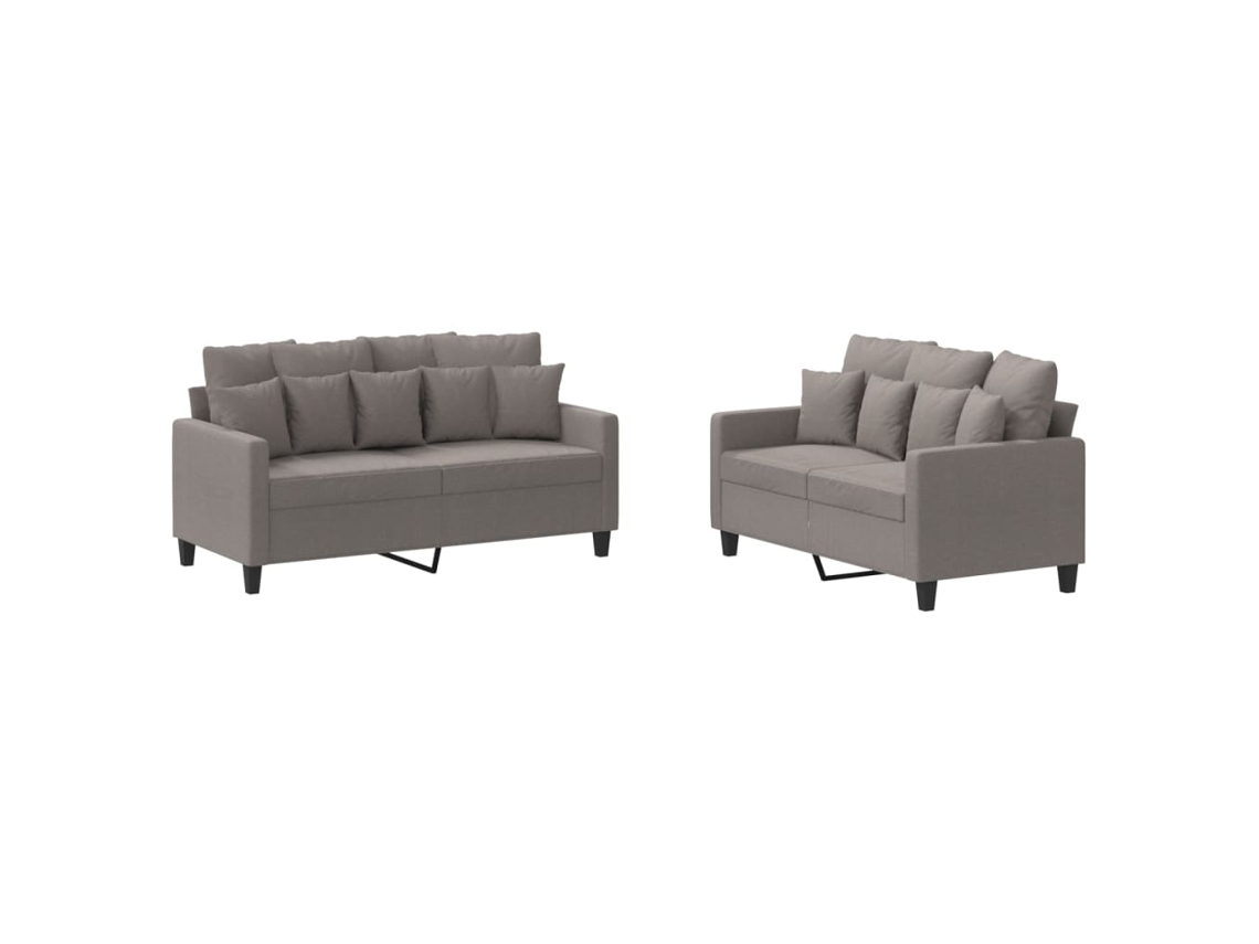 Maison Exclusive - Juego De Sofás Con Cojines 2 Piezas Tela Gris Taupe