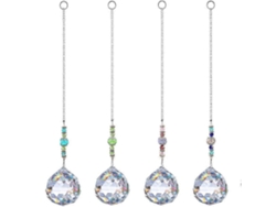 4 atrapasoles de cristal, creador de arcoíris, para decoración de ventanas, jardín u oficina