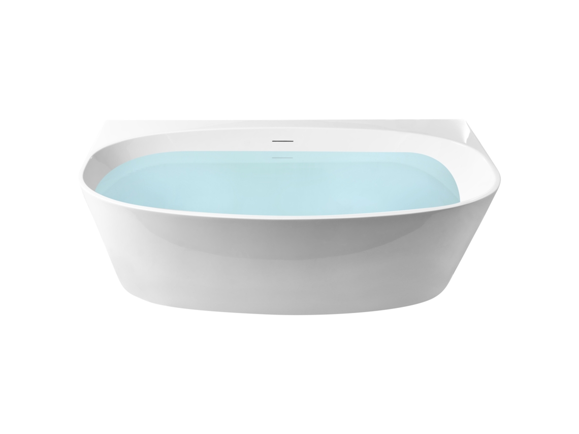 Bañera de pared clásica Beliani Parnaiba en acrílico blanco 80x170x58