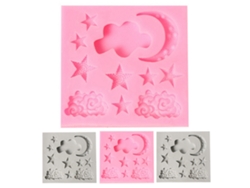Molde De Silicona Para Pasteles Estrellas Luna Nubes Para Hornear Chocolate Diy