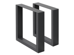 Set de 2 Patas de mesa o banco industrial ECD 40 x 43 cm acero antracita diseño cuadrado