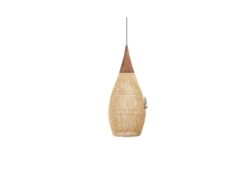 Lámpara colgante de ratán, fuente de luz LED, lámpara de cuerda, pantalla beige, D35, sin bombilla, OEM