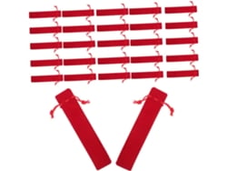 Estuche De Terciopelo Rojo Con Cordón Para Escolar