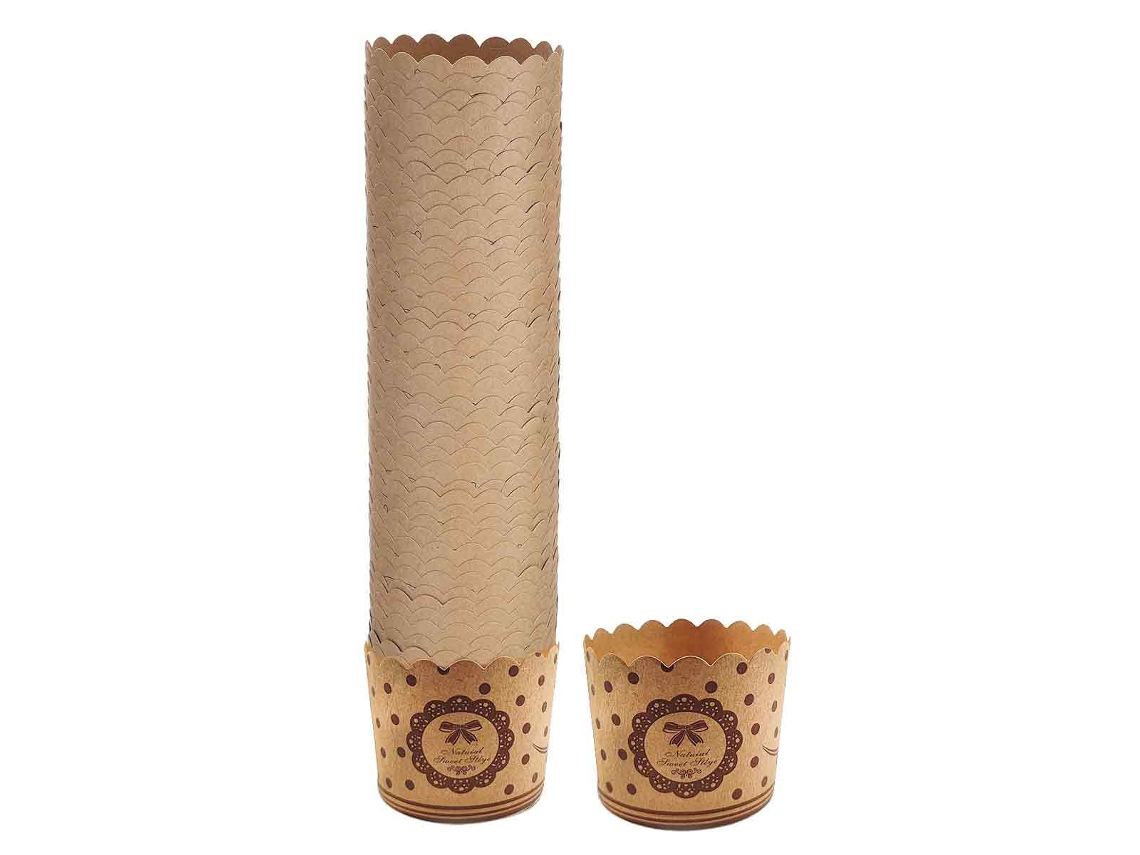 VVJIJILLY Copo De Papel Kraft Pequeno Máquina Copo Para Bolo Copos Resistentes Ao Calor Forno De Cozinha Bandeja De Papel Pequena 50 Unidades