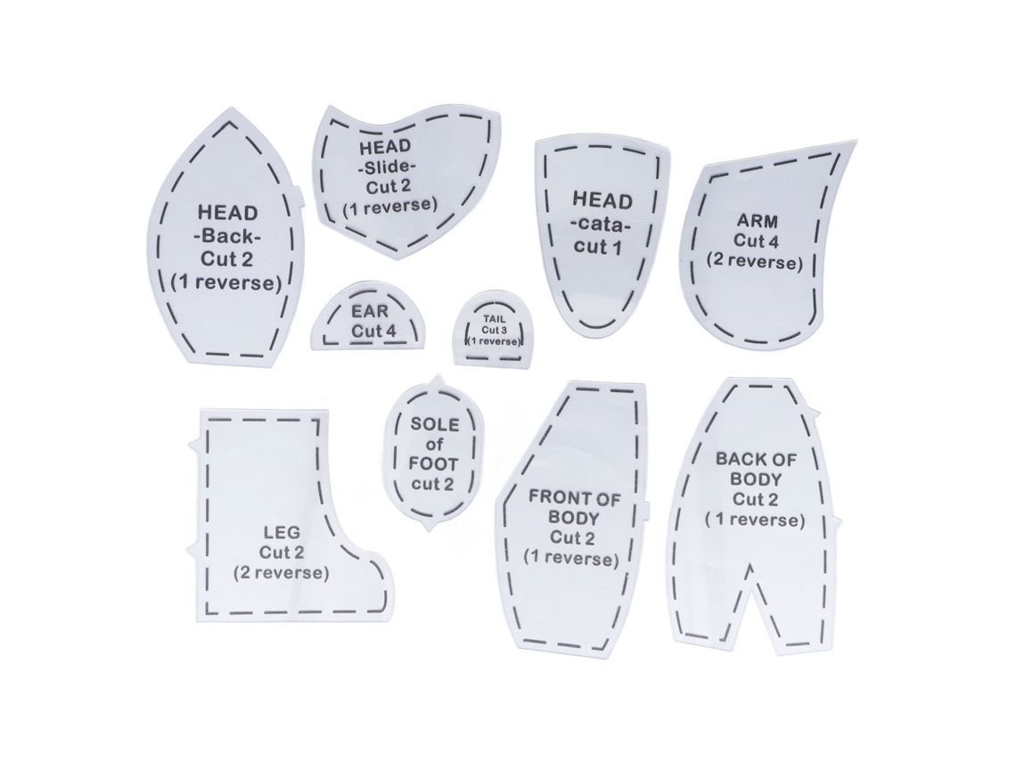 Conjunto De 10 Templates De Ursos Em Acrílico Para Costura Diy Patchwork Reutilizáveis 10inch