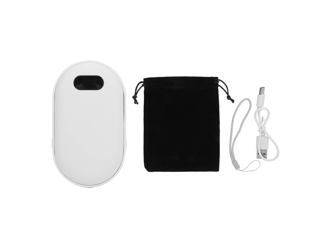 Calentador De Manos Eléctrico 2 En 1, Batería Externa Recargable Por Usb Con Pantalla Lcd Blanca Para Pesca, Acampada Y Senderismo.