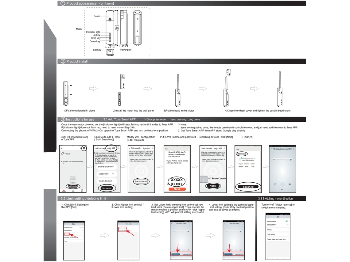 Motor Inteligente Para Cortinas Tuya Tm616egwt Con Wifi, Control Por Aplicación Y Voz, Compatible Con Alexa Y Google Home.