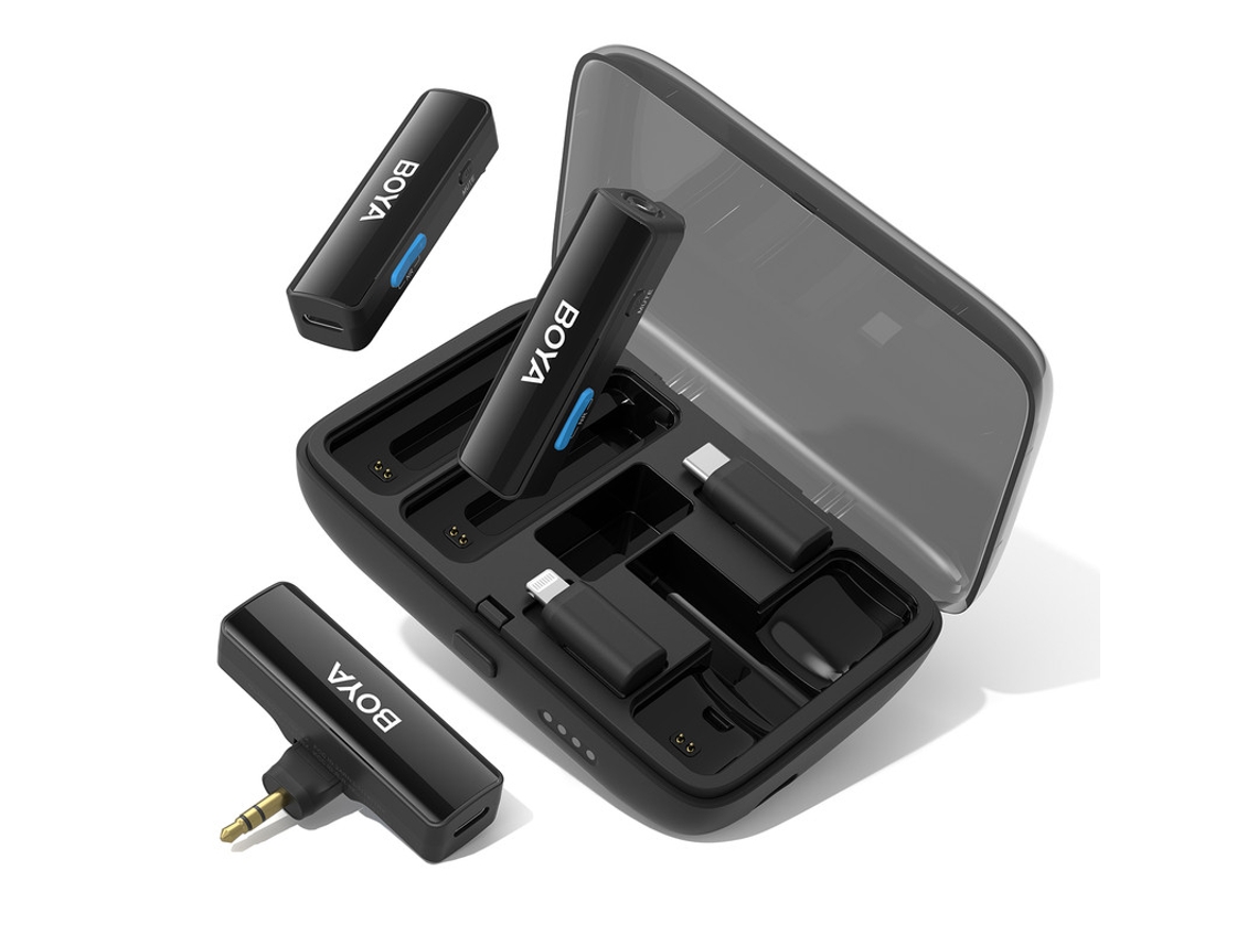 Sistema de Micrófono Inalámbrico de Solapa BOYA Boyalink Lavalier Conector USB-C Lightning y TRS 3,5 mm