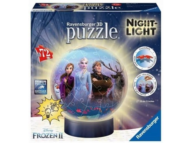 Puzzel RAVENSBURGUER 3D Puzzle Ball - Frozen 2 Night-Light (72 Piezas)