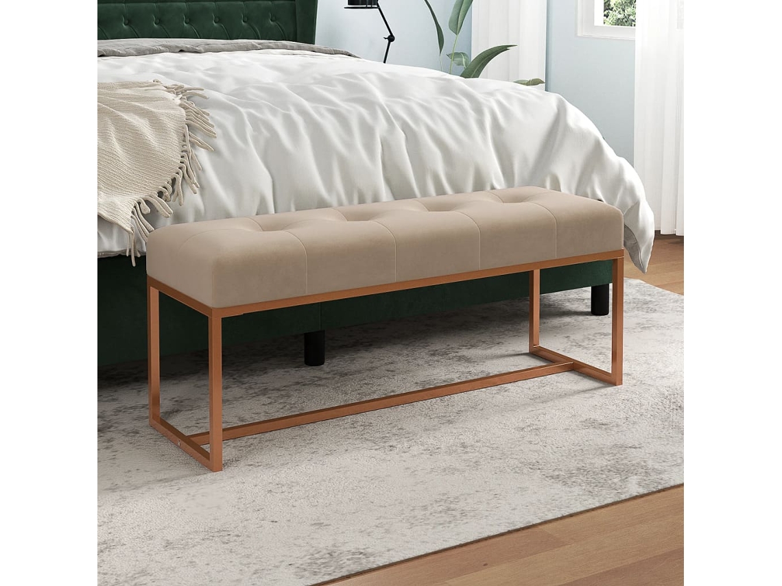 Lovely Home Banco 110X36X45 Cm Terciopelo Beige