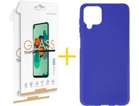 Kit Funda + 2 Protectores de Pantalla Samsung Galaxy M12 SKYHE Liso (Azul)