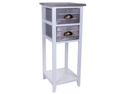 Mesita de Noche WANDERLUST DECO (Madera de Paulownia y Mdf - Blanco - 30 x 30 x 73 cm)
