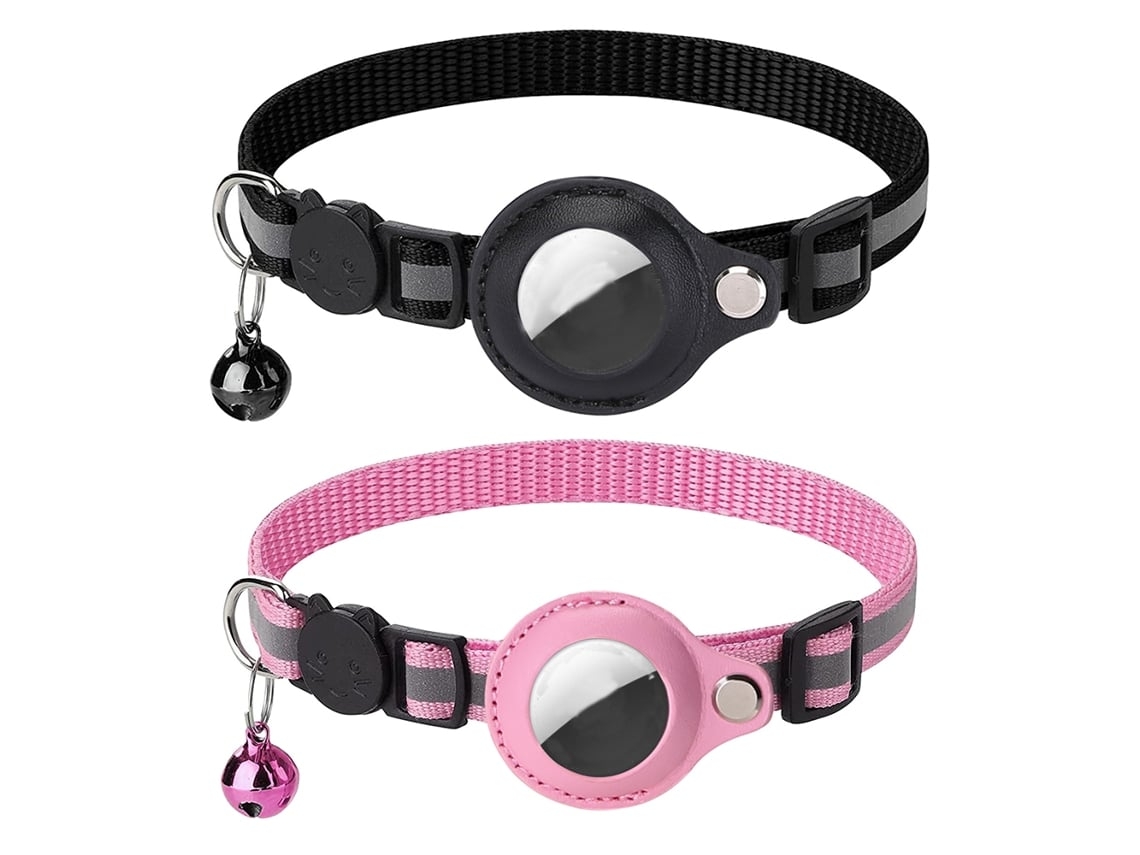 Collar De Seguridad Para Gatos Direct Separatist, Collar Para Gatitos Con Cascabel Y Rastreador Gps Ajustable, 2 Unidades, Negro Y Rosa*