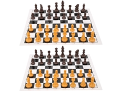Juegos De Ajedrez Portátiles Para Niños Y Adultos, Con Elegantes Piezas De Madera Marrón.