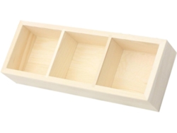 Caja De Almacenamiento De Madera Con 3 Compartimentos, Soporte Para Bolsitas De Té Y Azucarero.