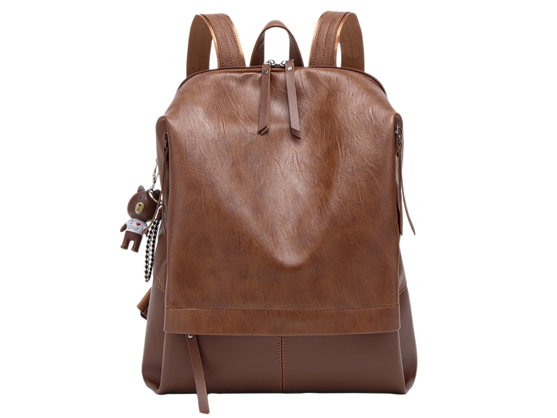 Mochila para portátil de mujer, mochila de cuero suave para mujer, marrón Hexinyigjly