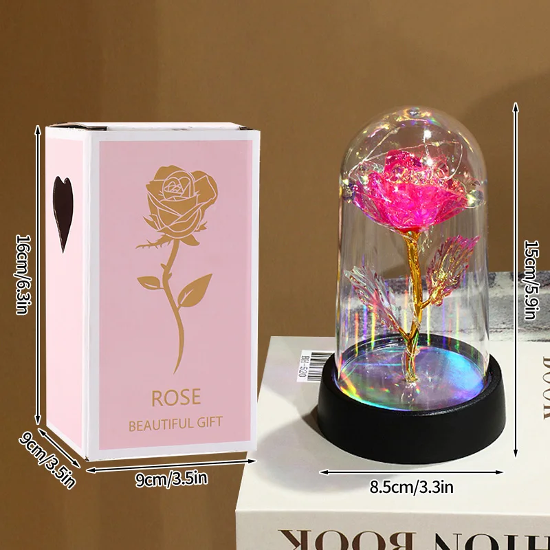 Presentes Com Flores Preservadas, Flores De Led Metalizadas, Enfeites De Flores Artificiais Que Brilham Em Garrafas De Vidro.