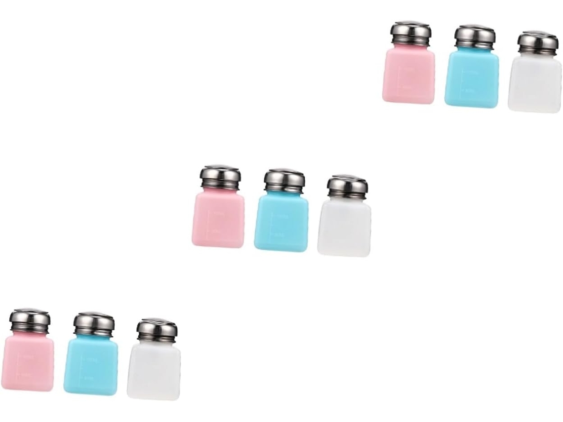 9 Pièces Botella De Dissolvant Pour Les Ongles Pompe Distributeur Pousser Le Bas Frasco