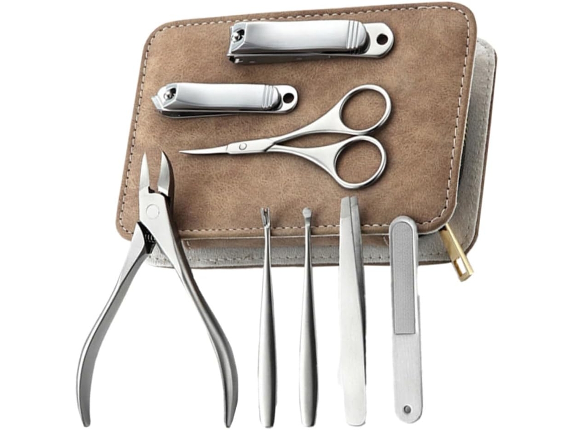 Kit Manucure Pédicure 8 Pièces Cuellope, Ongles Acier Inoxydable Lime Ongles Profesional Para Adul...