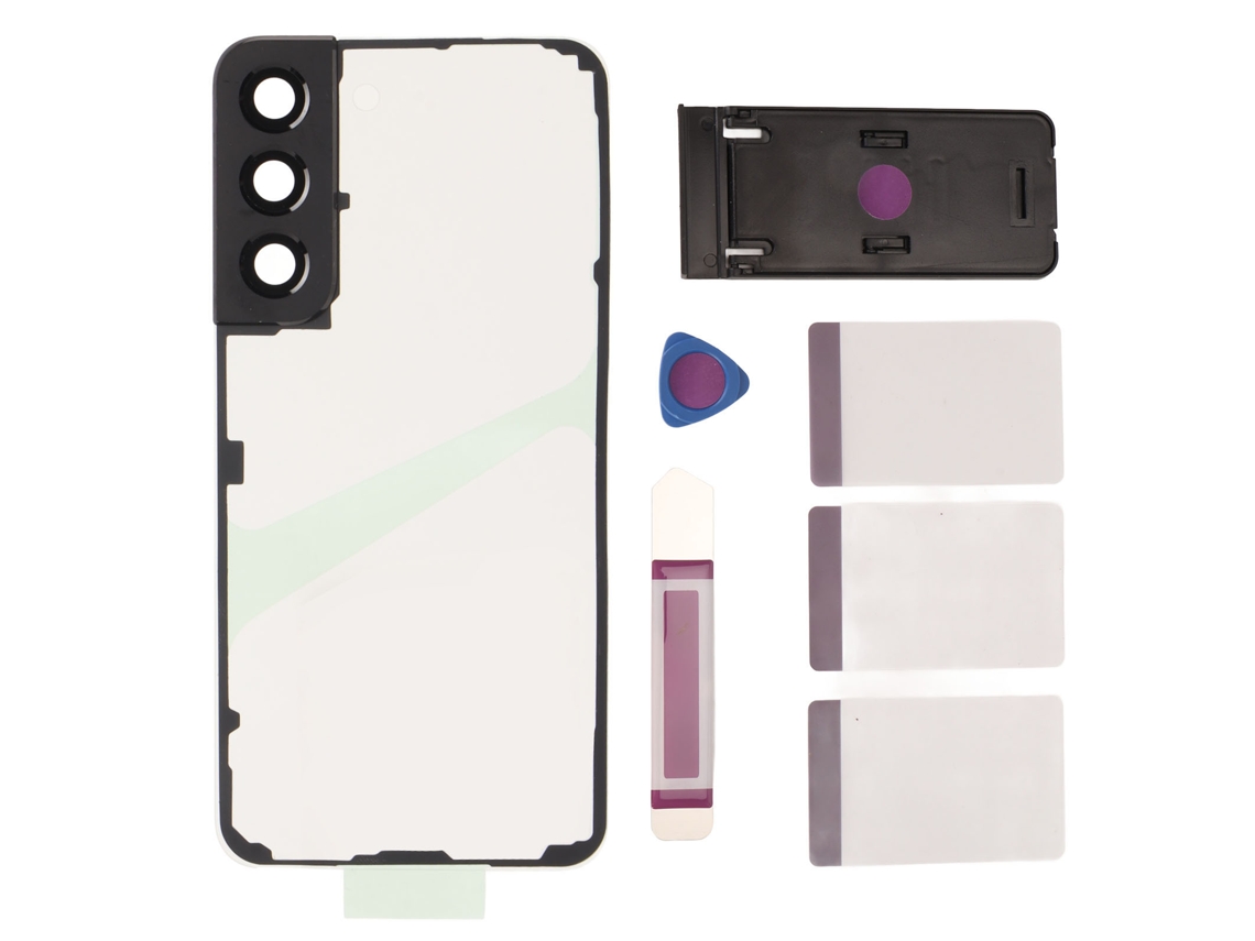 Cubierta trasera de cristal para Galaxy S22 con soporte y kit de herramientas