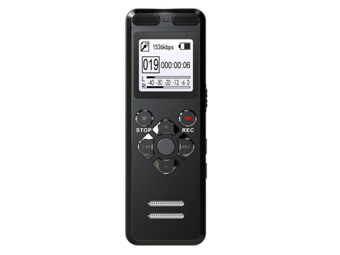 Grabadora de voz digital profesional con activación por voz, USB, 72 horas de grabación continua, PCM, 16 GB, Yizhood (negro)