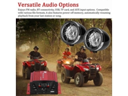 Altavoz Bluetooth antirrobo para motocicleta, 4 canales, radio FM de alta potencia, MP3, altavoces estéreo con pantalla LCD