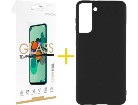 Kit Funda + Protector de Pantalla Samsung Galaxy S21 + Plus SKYHE Liso (Negro)