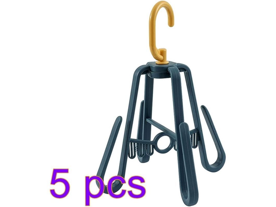 Secador De Zapatos Con 5 Unidades, Gancho Giratorio, 4 Ganchos, Material Pp, Ahorra Espacio.