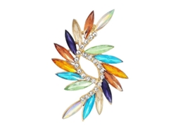 2026-broche De Mujer Con Piedras Strass Y Flor Giratoria, Diseño Fashion De Aleación, Exquisito Y Detallado