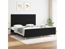Cama Sin Colchón Tela Negro 180x200 Cm