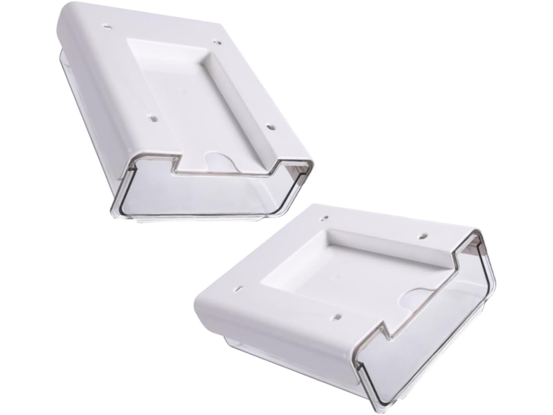 Caja De Almacenamiento Autoadhesiva De 2 Piezas Para Debajo Del Escritorio, Organizador Transparente Para Suministros