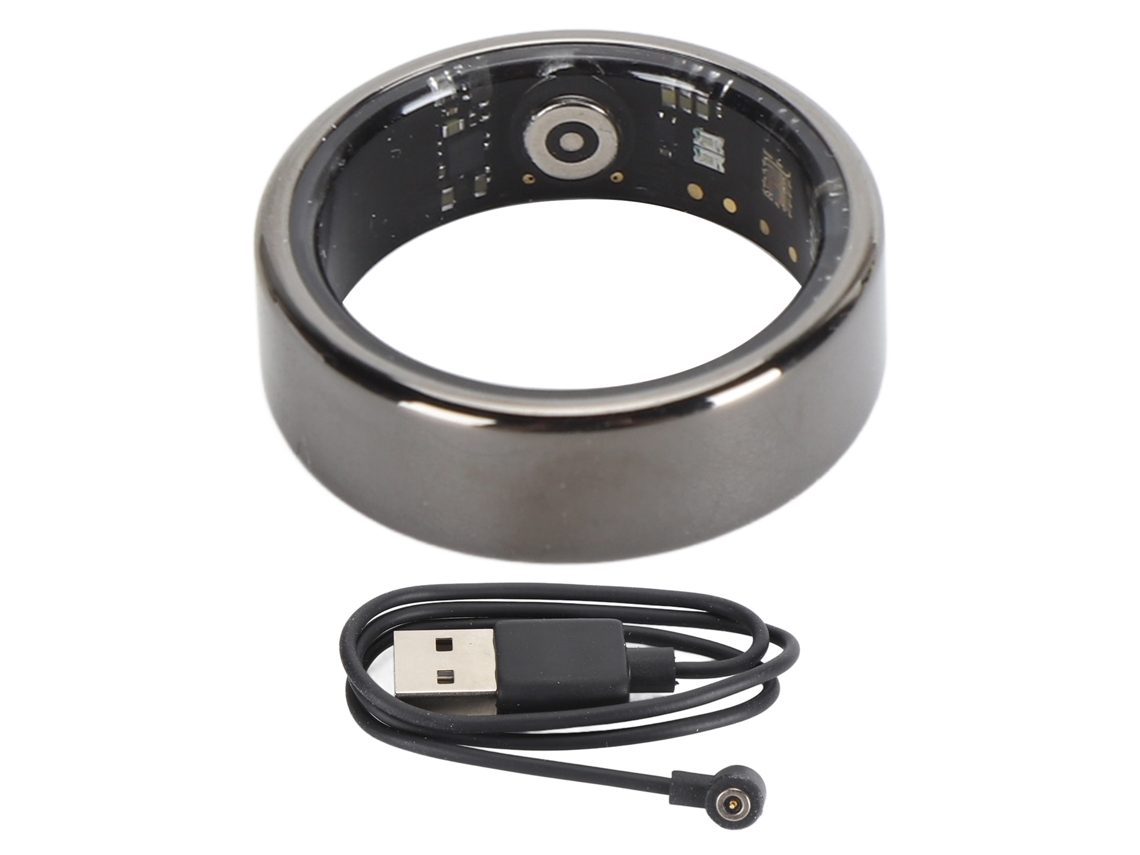 Anillo inteligente Bluetooth 5.0 con monitor de salud, fotografía remota, sueño, IP68, carga magnética, color negro, talla 10